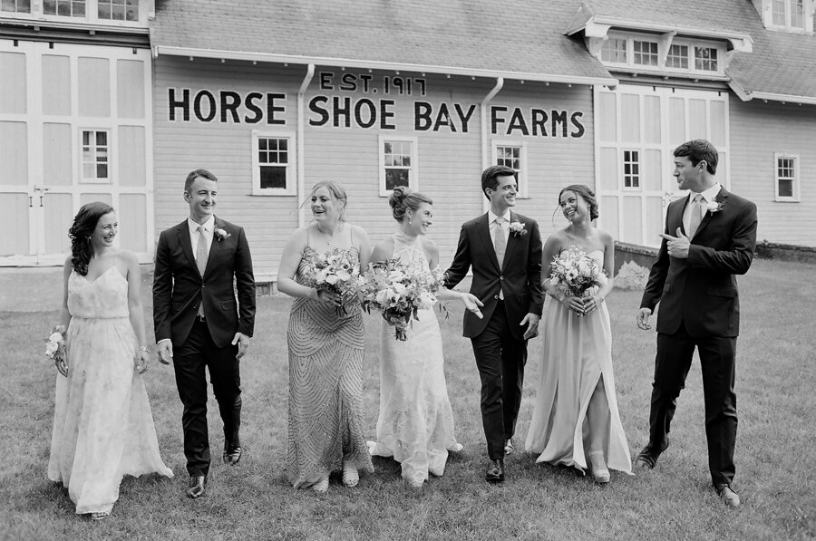 Wedding Party portraits at Horseshoe Bay Farms