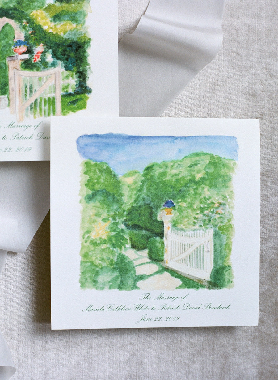 watercolor wedding invitation suite