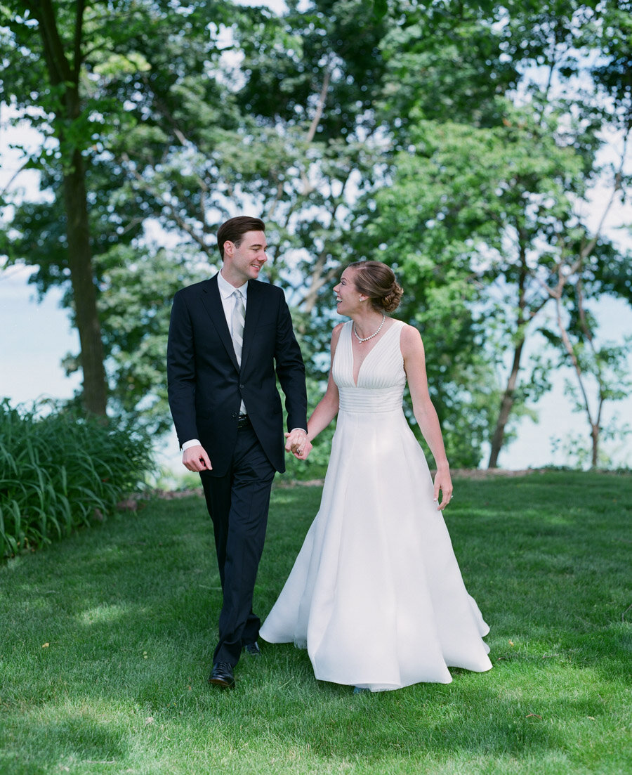 bride and groom just married private milwaukee wedding