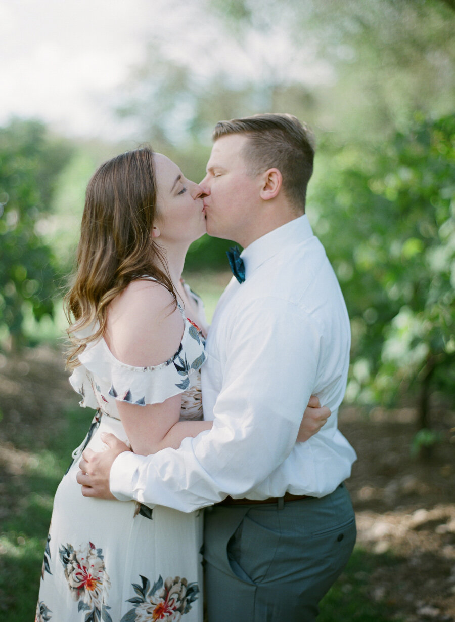   Engagement photos in a vineyard in Wisconsin 