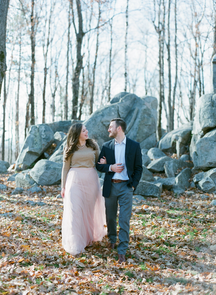 fall engagement photos in wisconsin