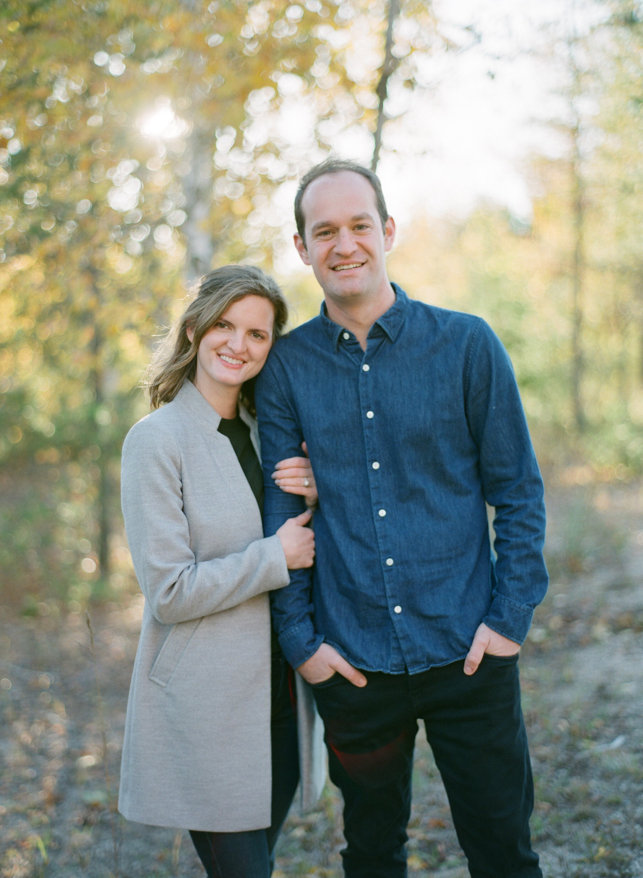 "fall door county engagement session"