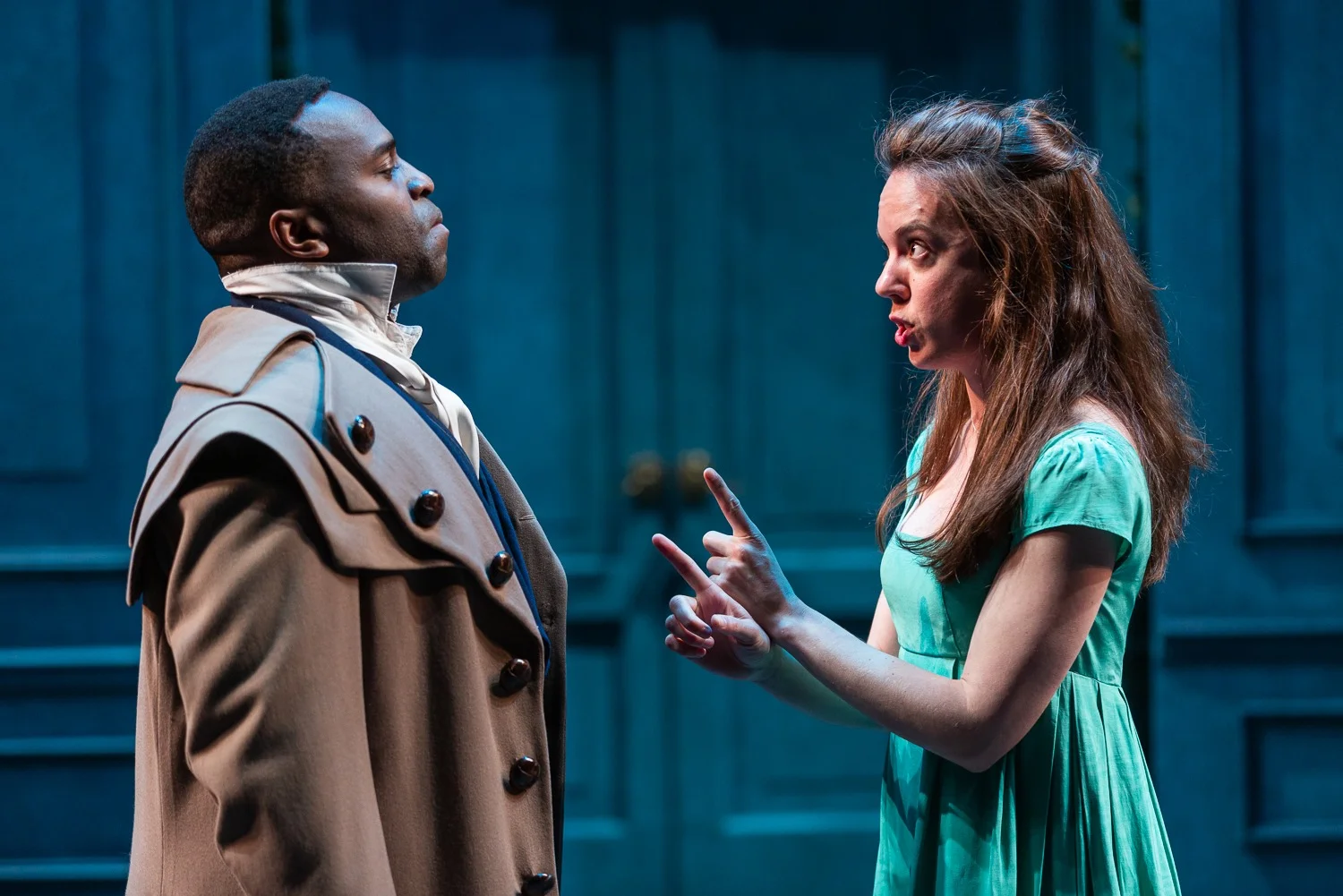 Omar Robinson (Darcy), Lydia Barnett-Mulligan (Lizzy). Photo by Nile Scott Studios