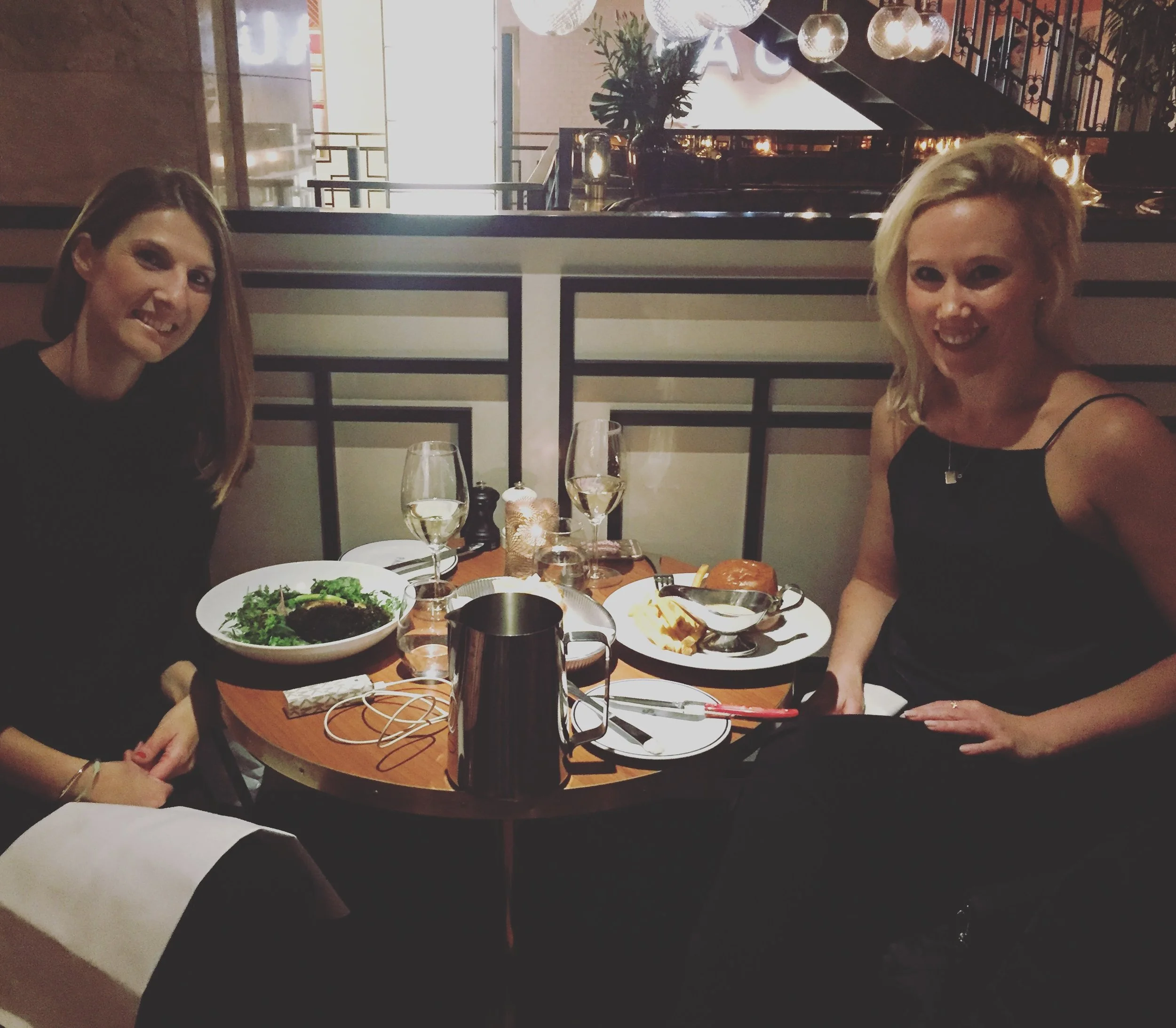 Me and Johanna eating at Haymarket, Stockholm.
