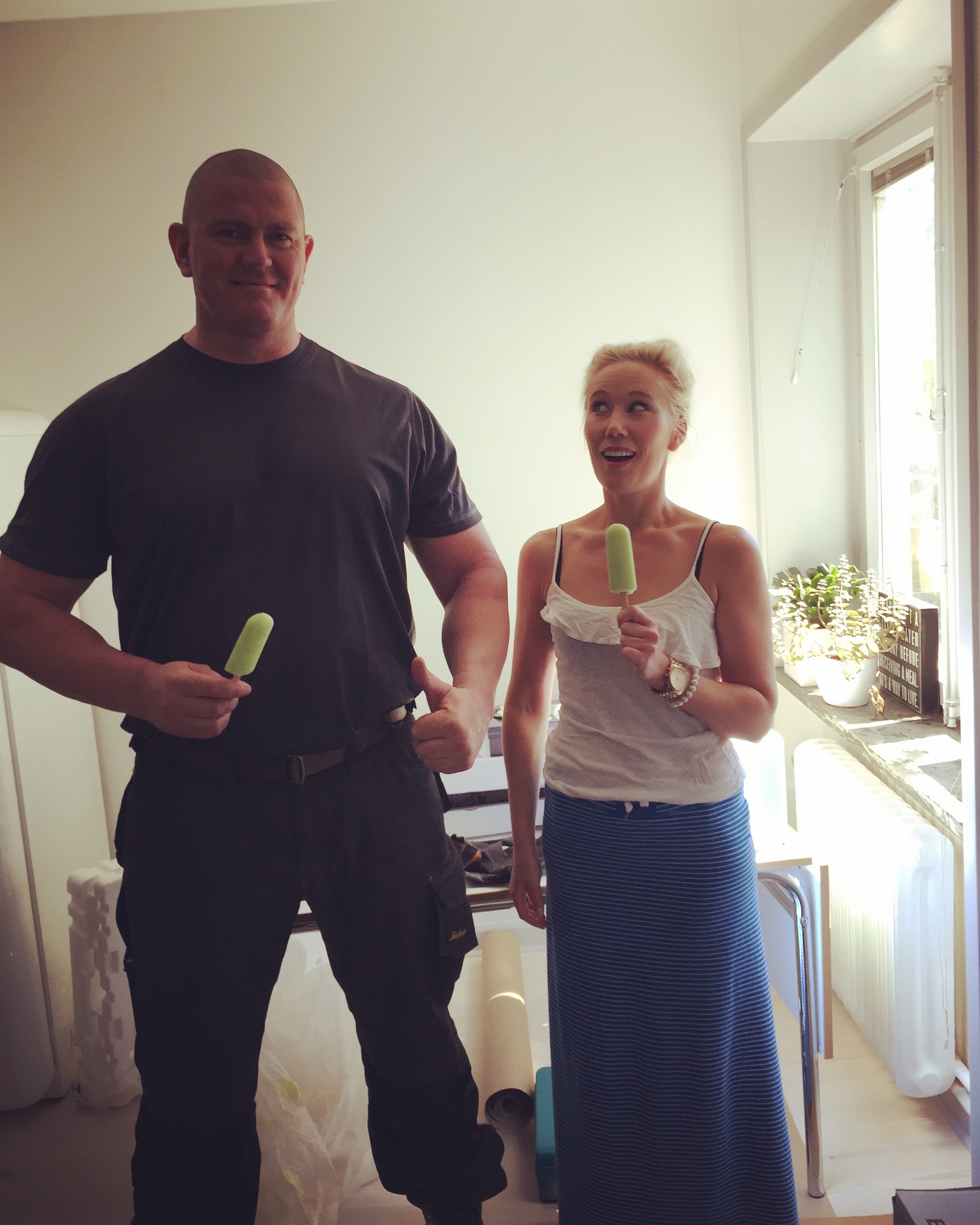 Biggest man I ever met. Yes, he used to be in the military but now works with kitchen countertops. Those muscles could come in pretty handy with all that lifting!