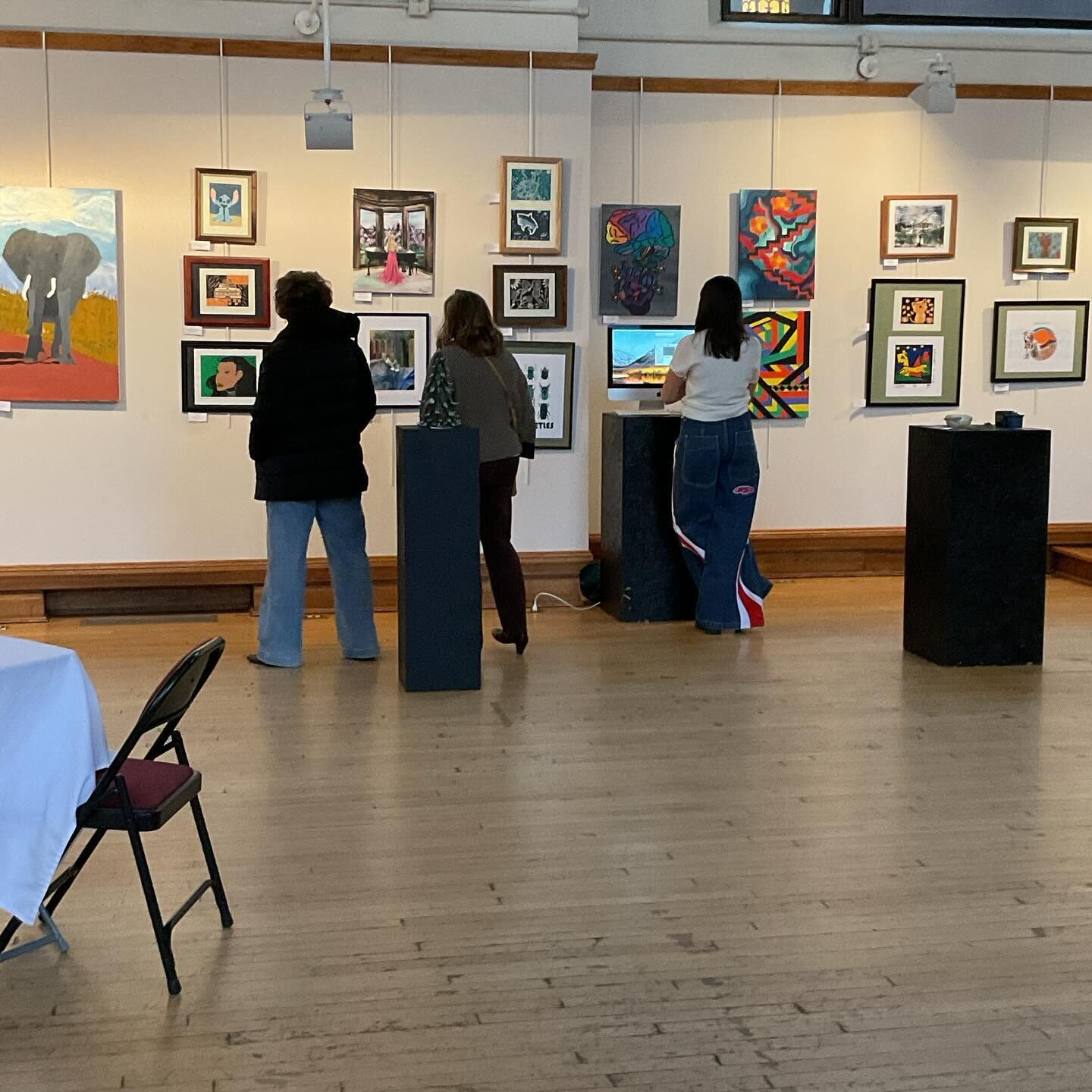 Reception nights are wonderful for gathering! Thank you Kevin Woocock for presenting your art in our Maxwell Gallery and for organizing your DnE art students work.