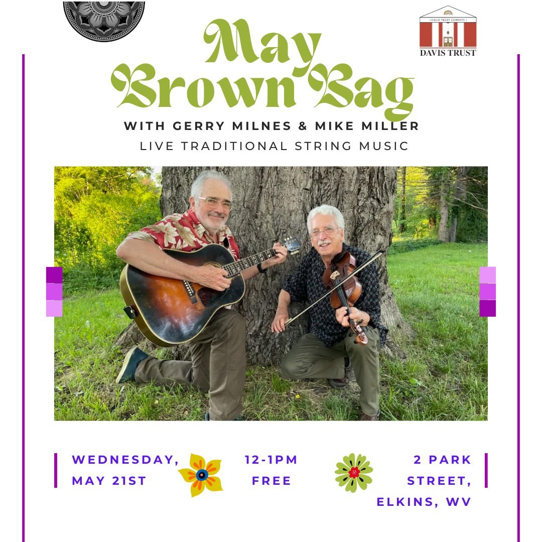 📢 Now announcing... our next Brown Bag Concert, featuring Gerry Milnes and Mike Miller! 🪕🎻
Every third Wednesday, we invite our community to connect with the arts through live music performances. Come experience Gerry & Mike perform live!