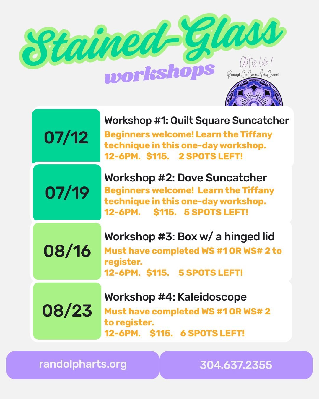 🍷 You've stained your pants and stained your hands... now try to stain some glass!😜
✨ Join glass instructor Stella Athena for a (or a couple) guided workshops. Students will learn the Tiffany Technique, proper glass cutting, grinding and solderin