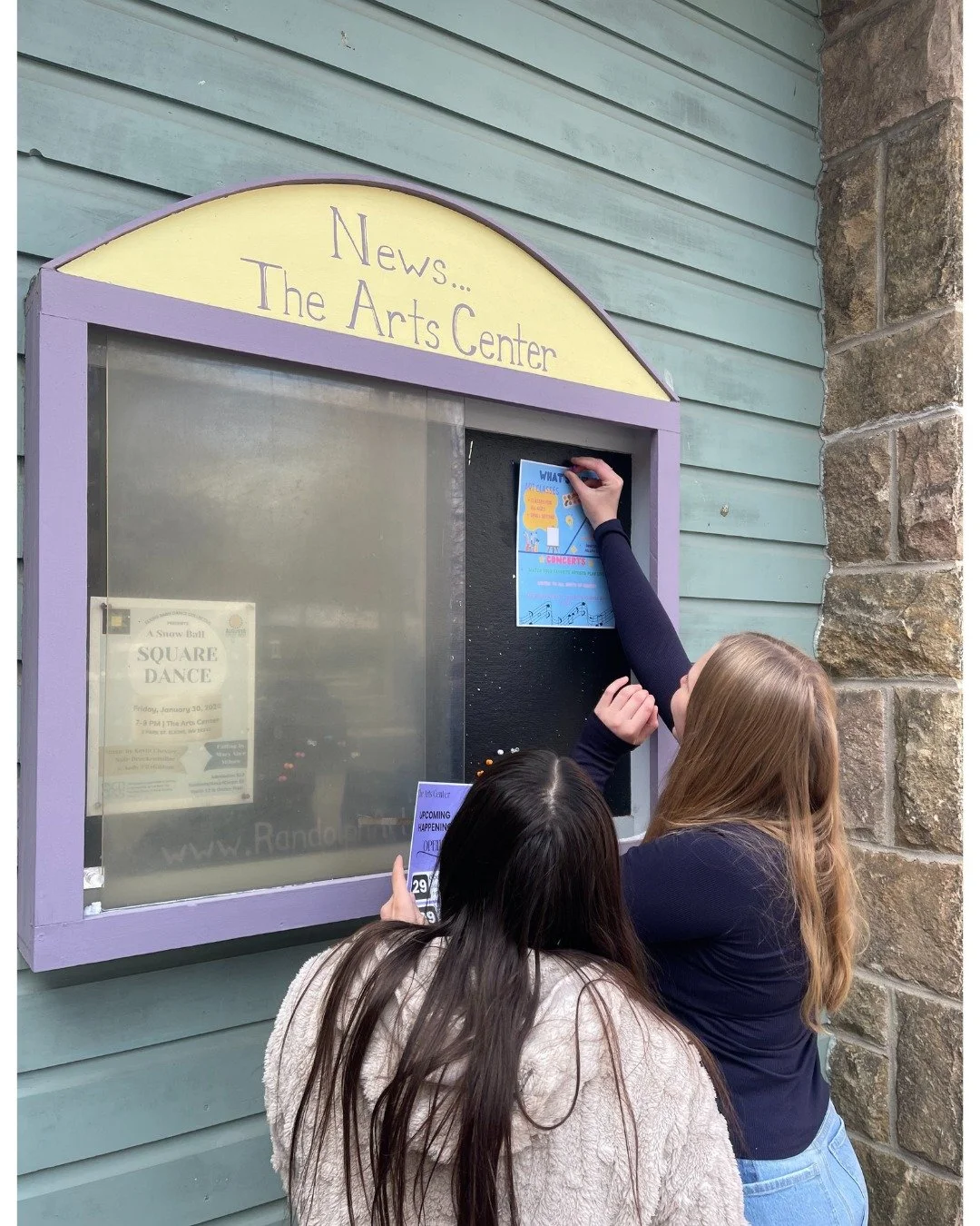 ✨ Hi, we are students from the Highland Adventist school, and we chose to intern at the Elkins Art Center. ✨ 
 
🎨 We have been working here for about two weeks now and will be here till this Friday. We have learned marketing, designing, and a couple