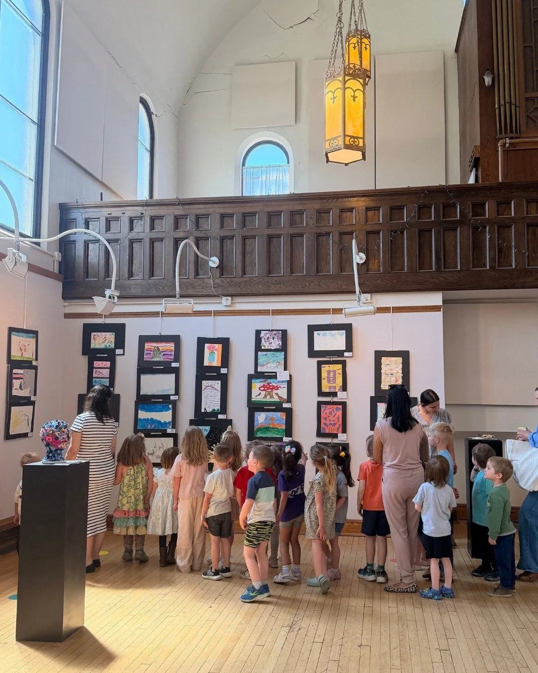 We had some VERY special visitors make a quick trip over to see their artwork in the Randolph County Student Art Exhibition 🎨 ✨️ 

These little artists had a wonderful time seeing their artwork displaying in the Great Hall. Everyone (teachers includ