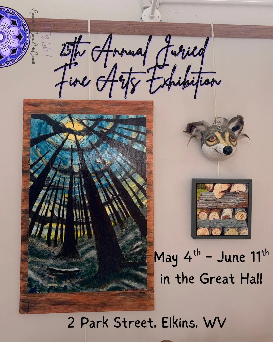 Our latest Arts Exhibitions NOW OPEN &amp; you don't want to miss them! 👀🖼️ 

in the Great Hall: The 25th Annual Juried Fine Arts Exhibition features exceptional work by regional artists working across a range of media. Selected by an invited juror