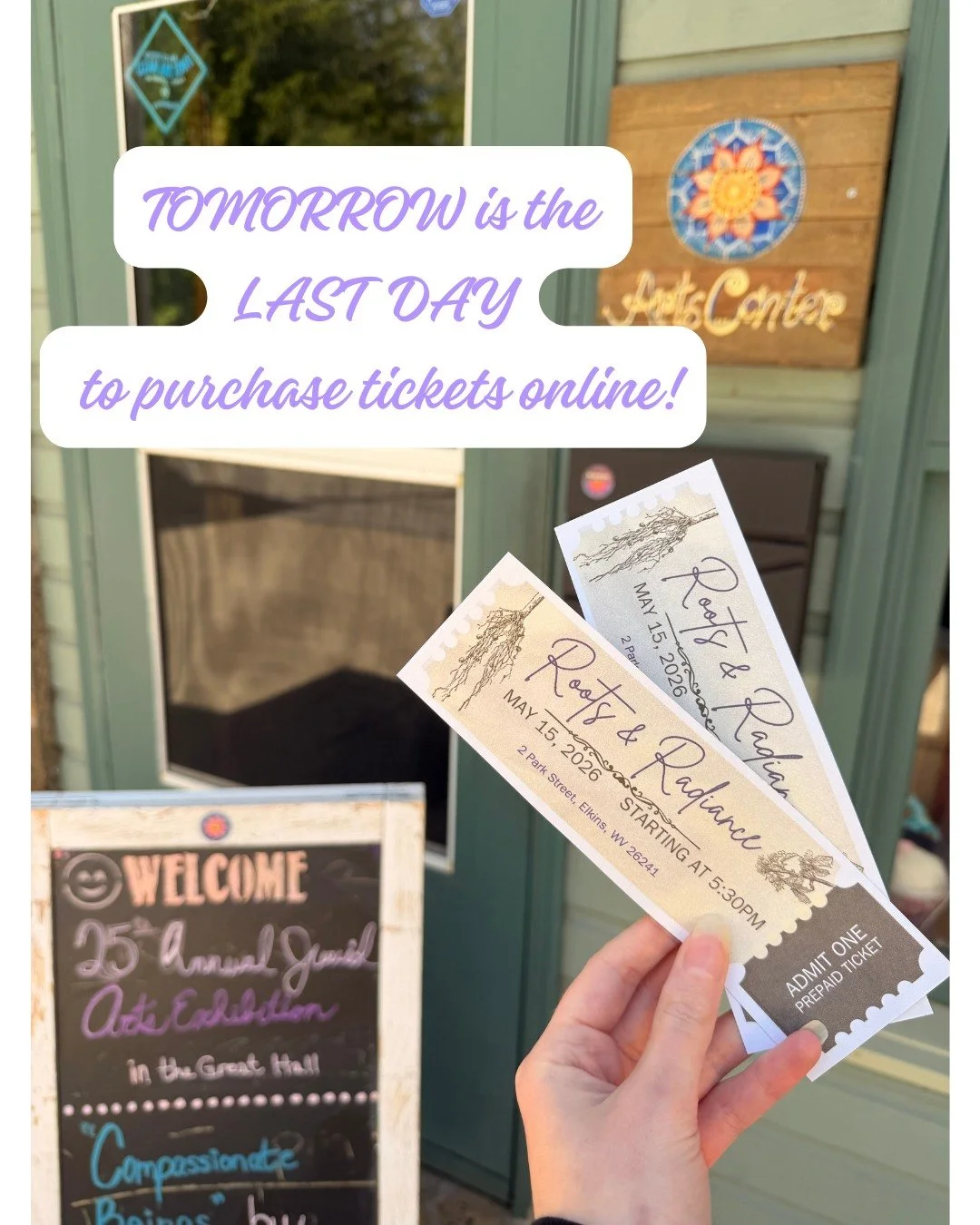 👀 Tomorrow...
is the last day to purchase Roots &amp; Radiance tickets online!

There will be a VERY limited amount of tickets available at the door... so secure your evening-of-fun before it's too late! 🤩 

✨️ Click here to purchase your tickets: 