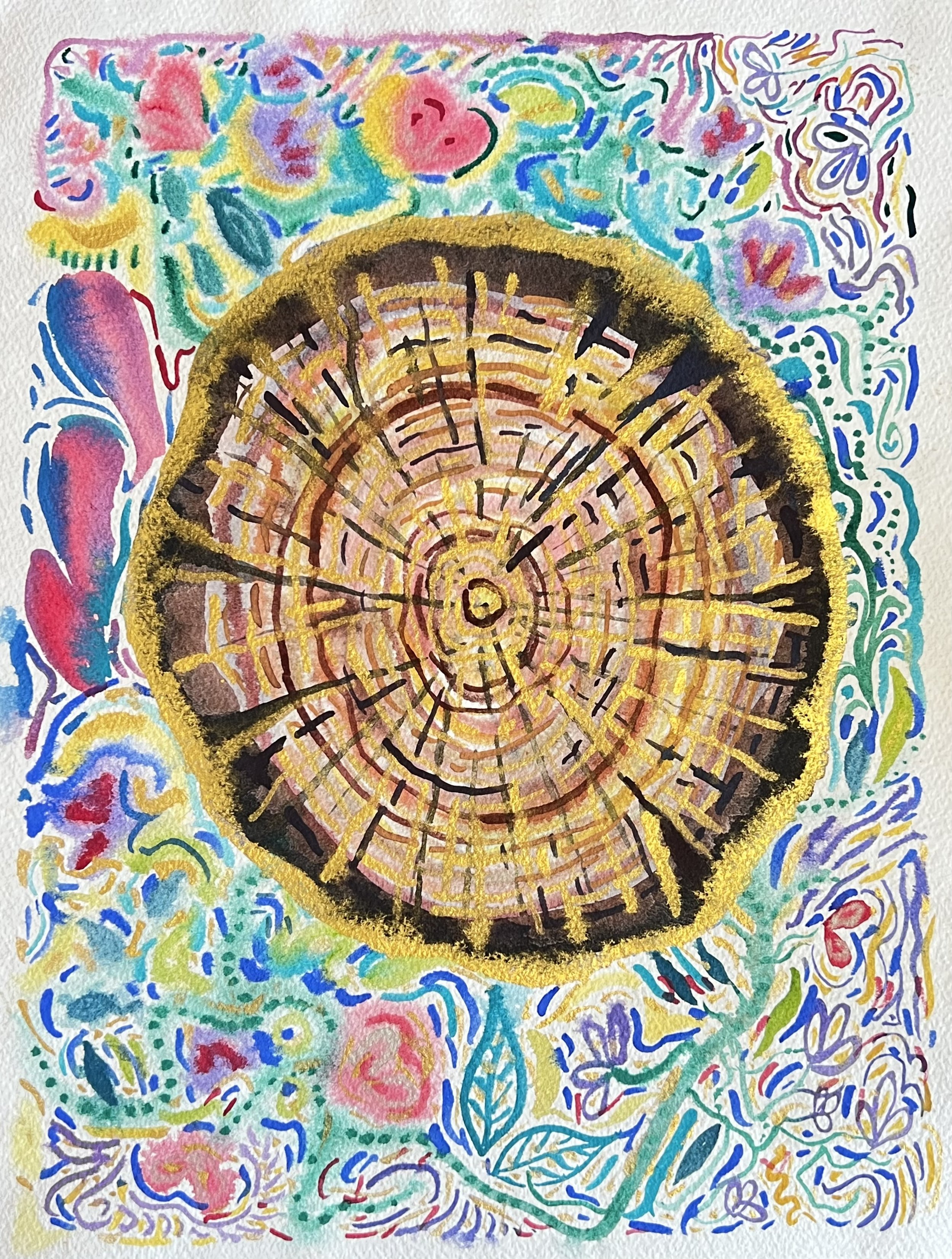 “Rings of Many Seasons”, Watercolor