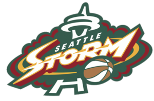 Seattle Storm basketball with the Seattle Storm logo