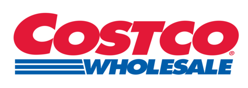 Costco Wholesale logo with red "Costco" text and blue "Wholesale" text underneath.