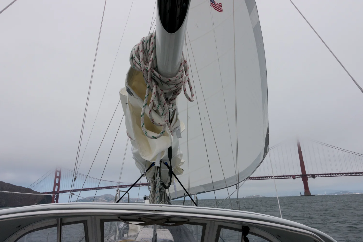 Sailing under the Golden Gate Bridge