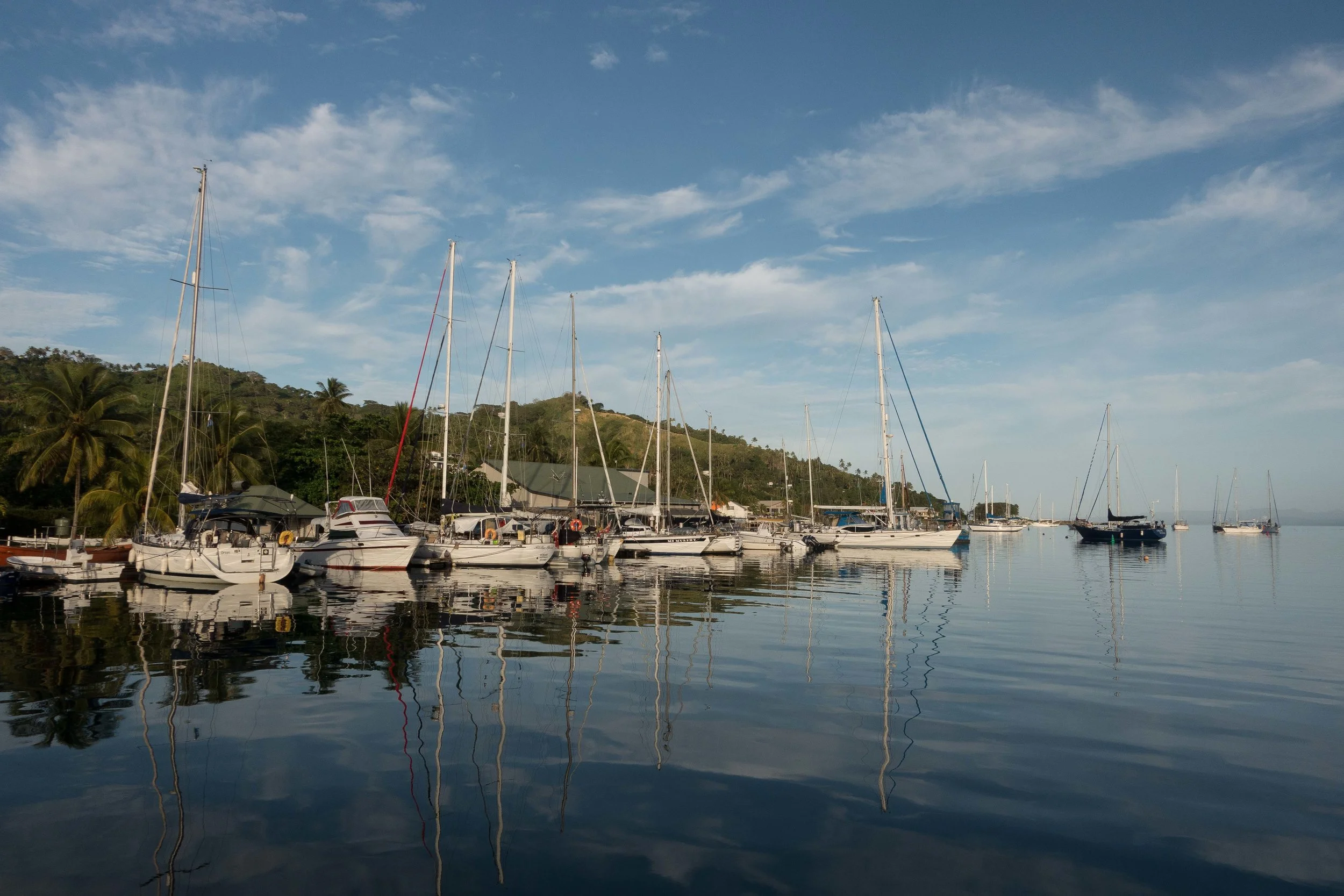 The Copra Shed marina from our mooring. 