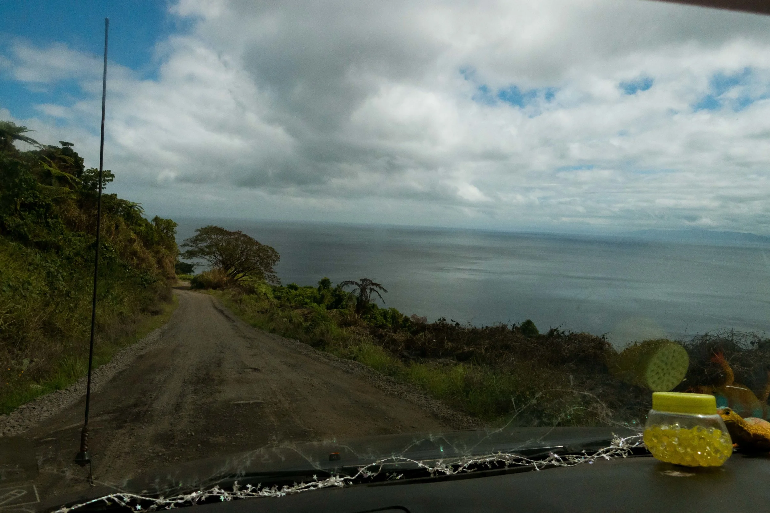 On the road from Somosomo to Paradise Resort, Somosomo strait off to the right.