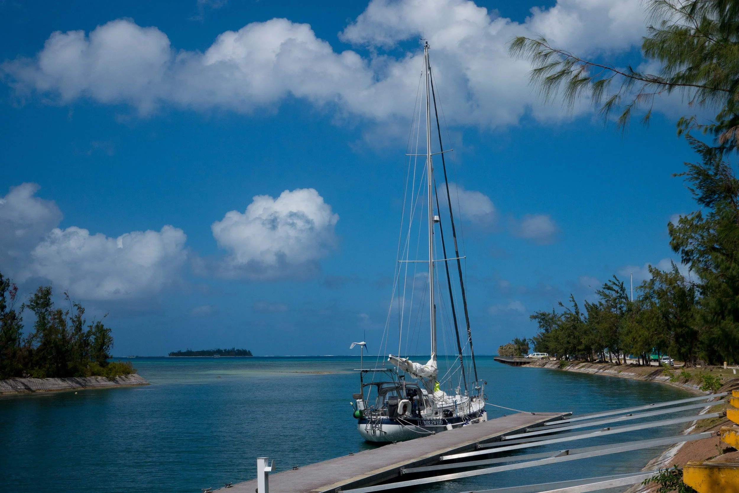This gives a better sense of the entrance to Smiley’s Cove. Most of the water to the left is very shallow reef, the entrance into the cove hugs along the concrete embankment to the right.