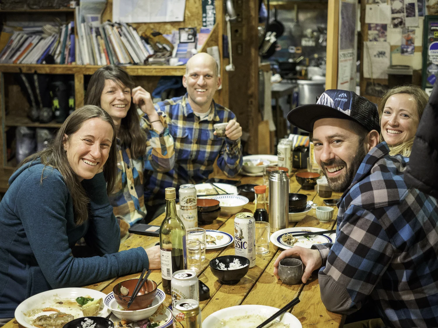 Unwinding after the days ski and soak - Woodpeckers