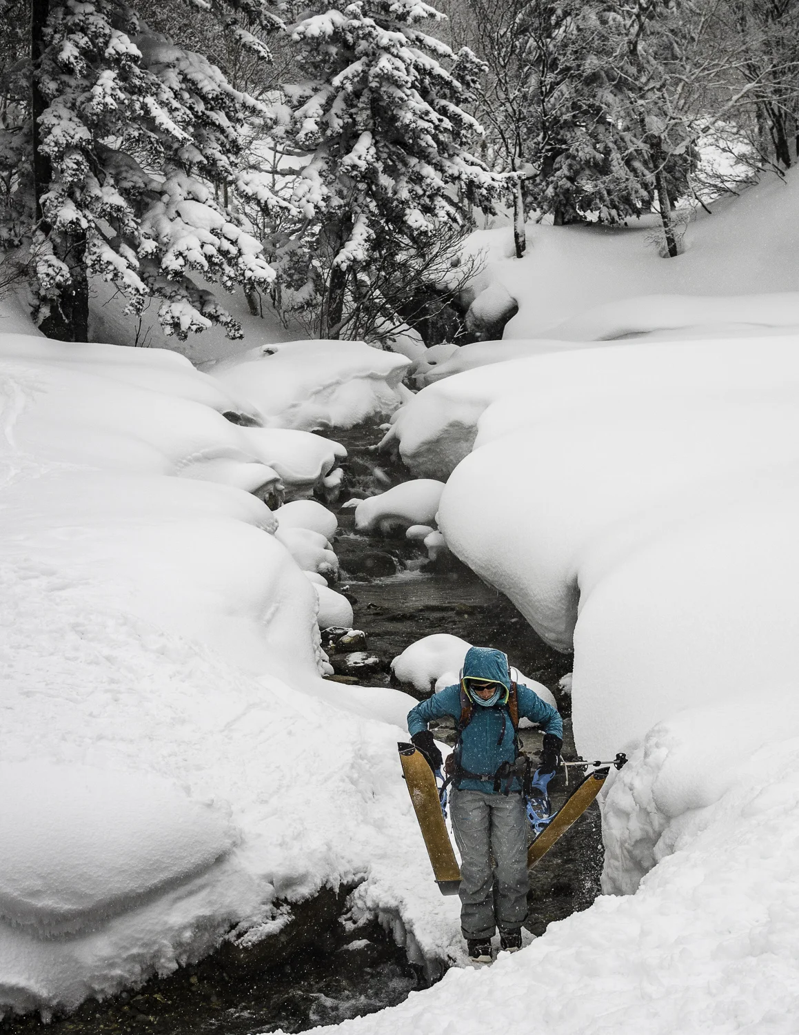 Geothermal Heated Waters make for Interesting Creek Crossings - Mt. Furano-dake - Kristin