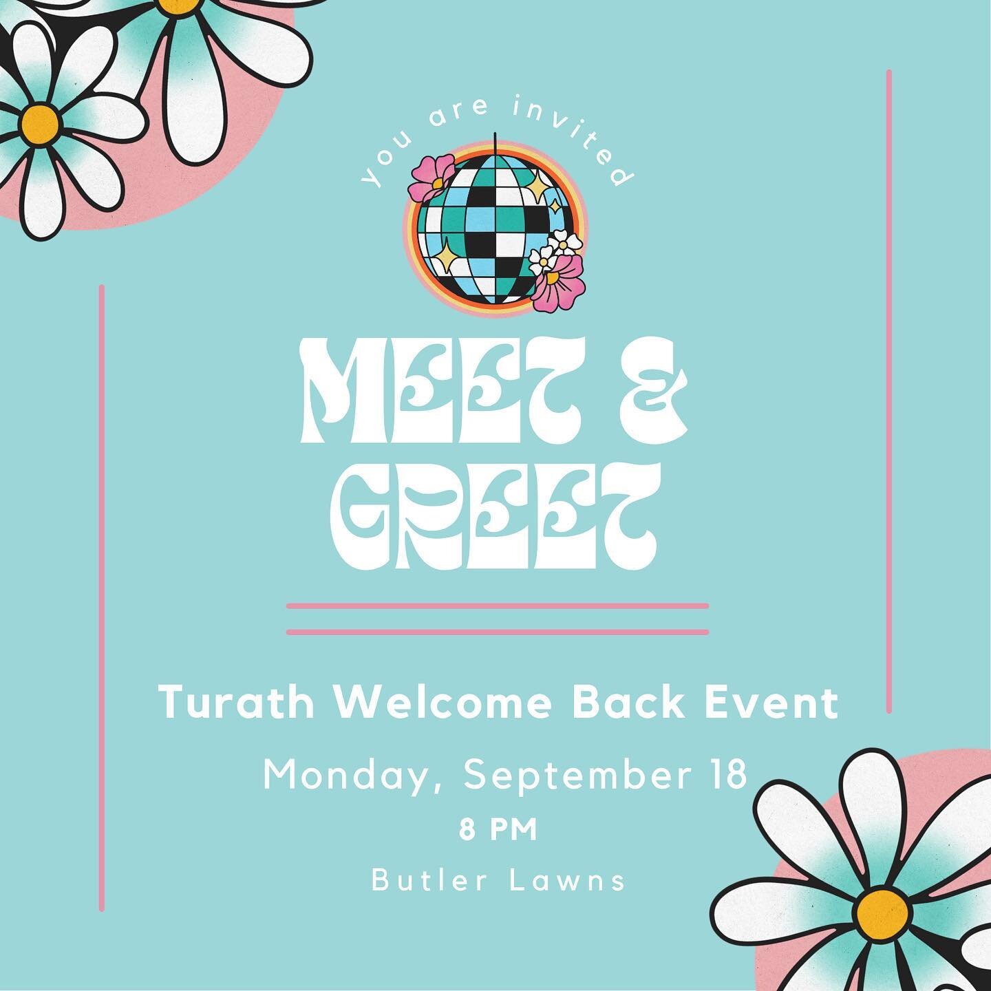 Welcome back everyone! Join us this Monday at 8 pm on Butler Lawns for a fun night of music, snacks, and socializing 🌟✨