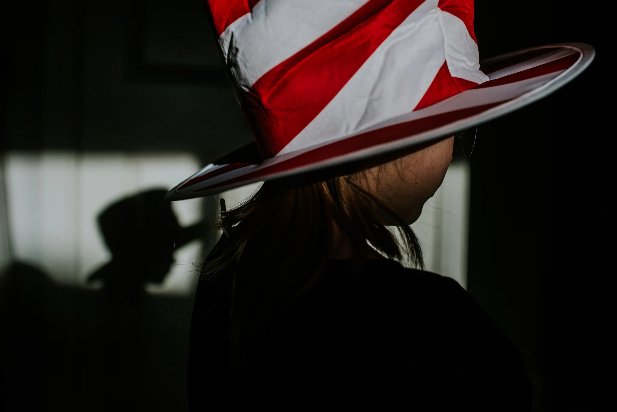 Balancing with shadows. I think the top one works better.