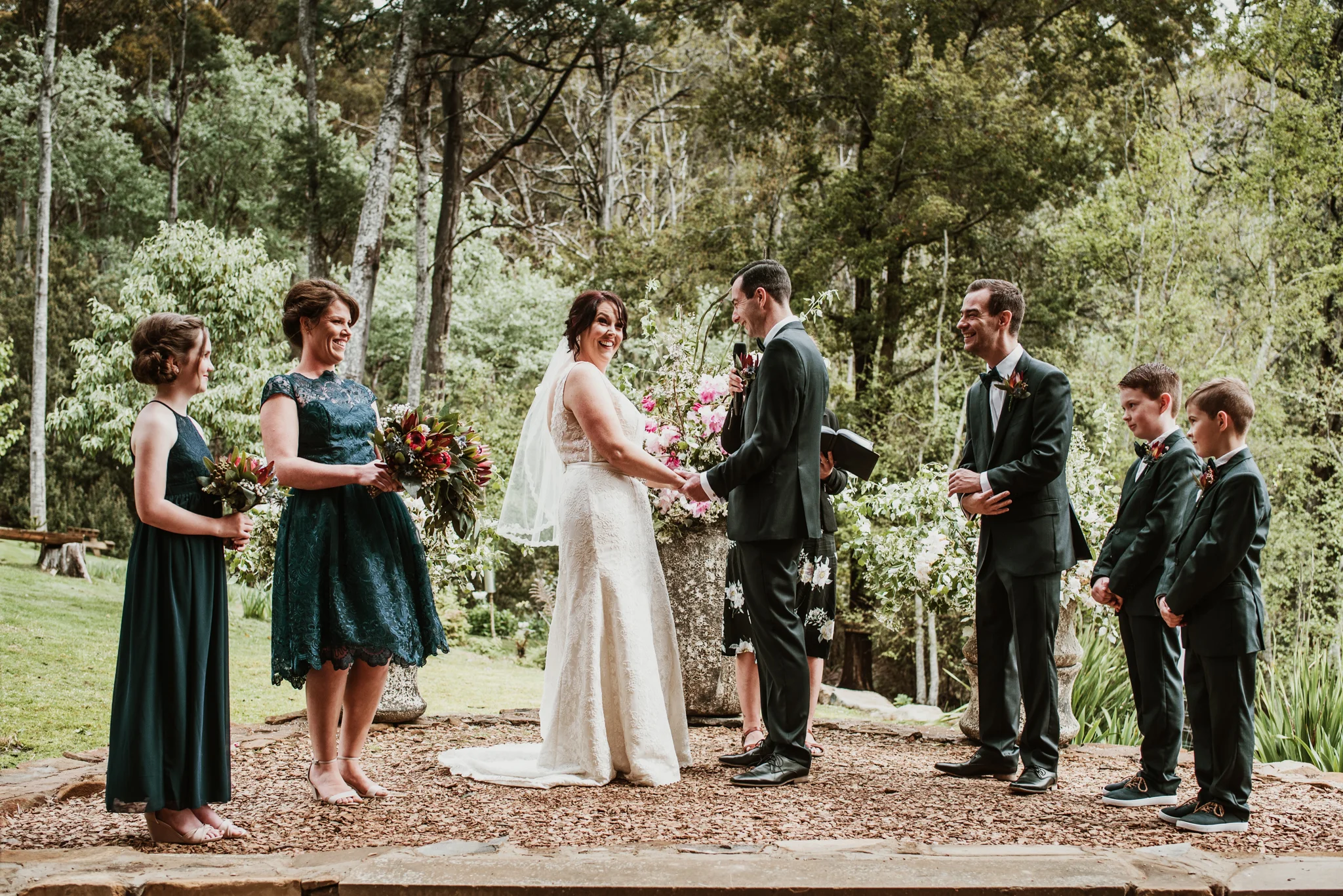 wedding at lalla flower farm, lillydale tasmania