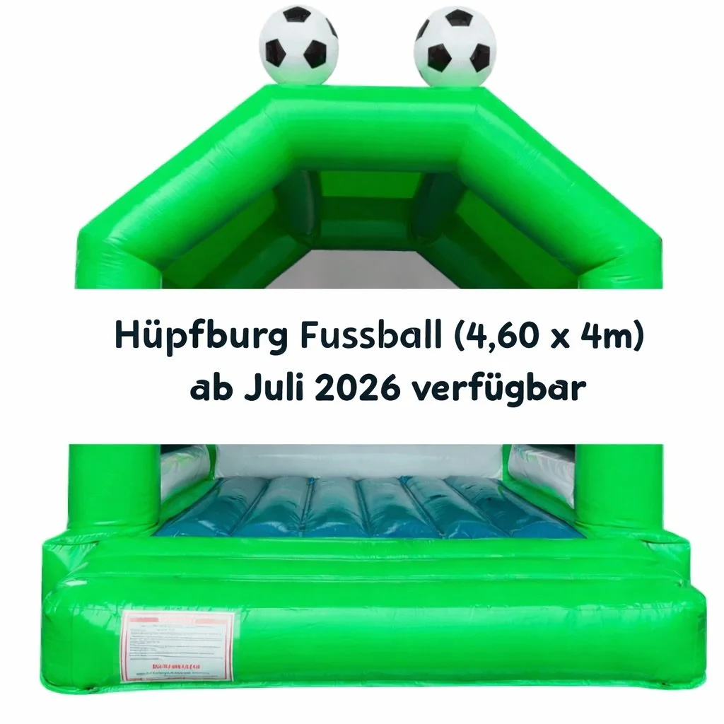 ⚽️ Neu bei H&uuml;pfburgenverleih Neuseenland: Die H&uuml;pfburg &bdquo;Fu&szlig;ball&ldquo;! ⚽️
 
P&uuml;nktlich zur Fu&szlig;ball-WM in diesem Jahr bringen wir das Stadion-Feeling direkt zu euch nach Hause! Unsere brandneue H&uuml;pfburg &bdquo;Fu&