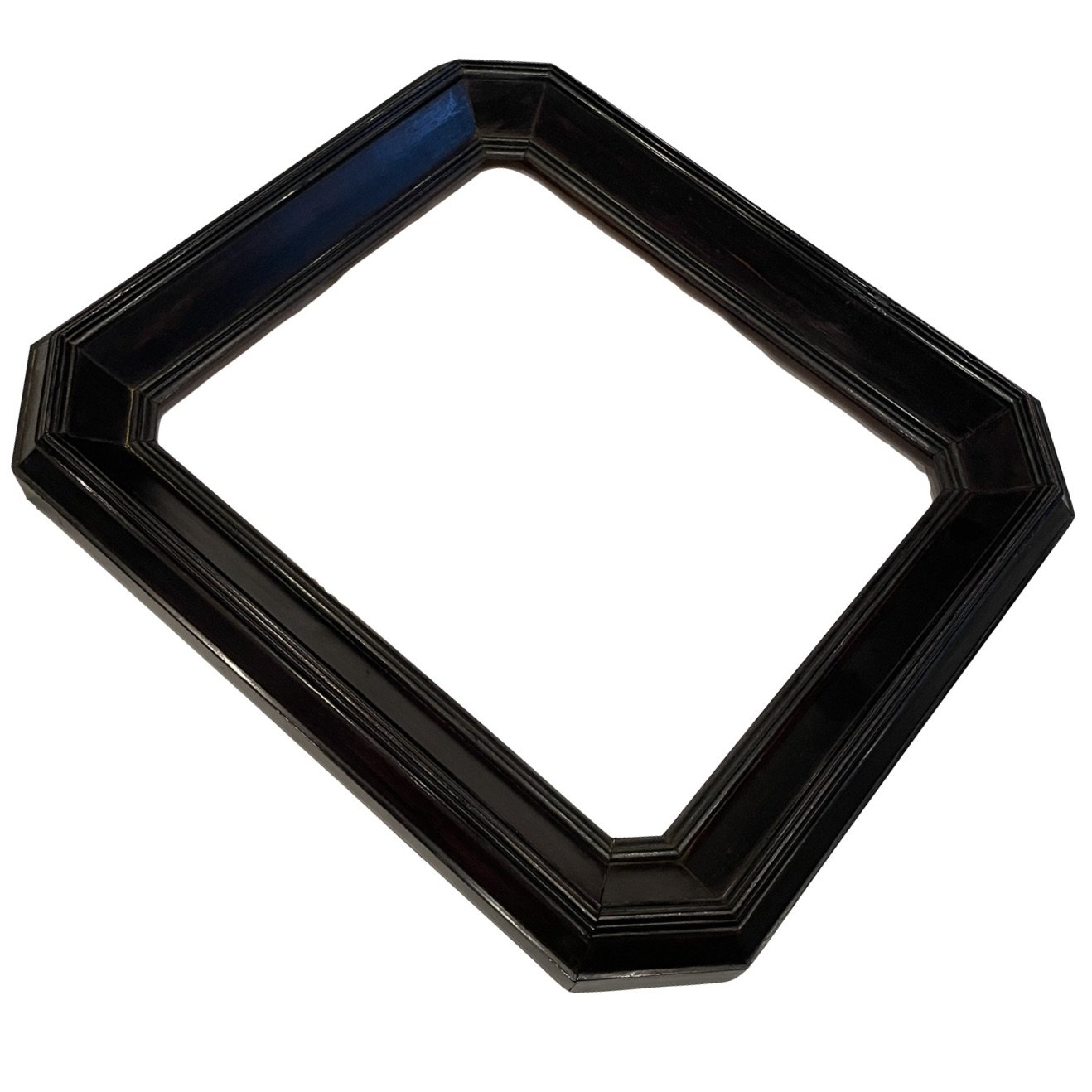 19th c. French Ebonized Block Cornered Frame
