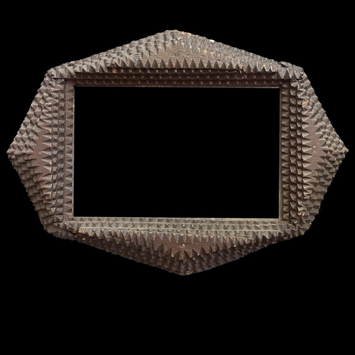 Crest Shaped Tramp Art Frame