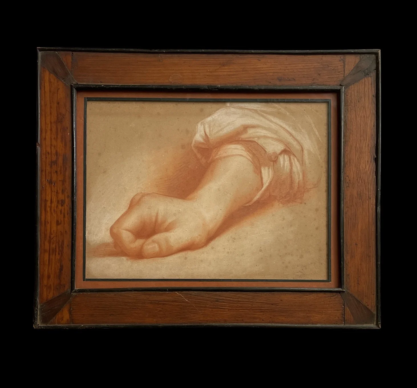 Red & White Chalk Hand in Simple Drawing Frame