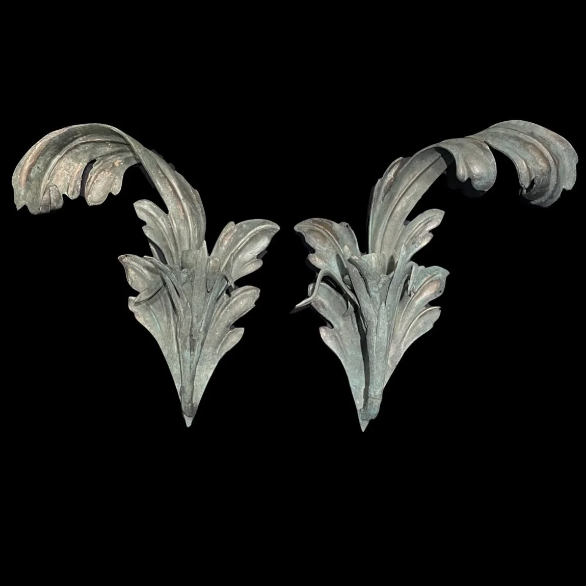 Pair of Bronze Acanthus Appliques