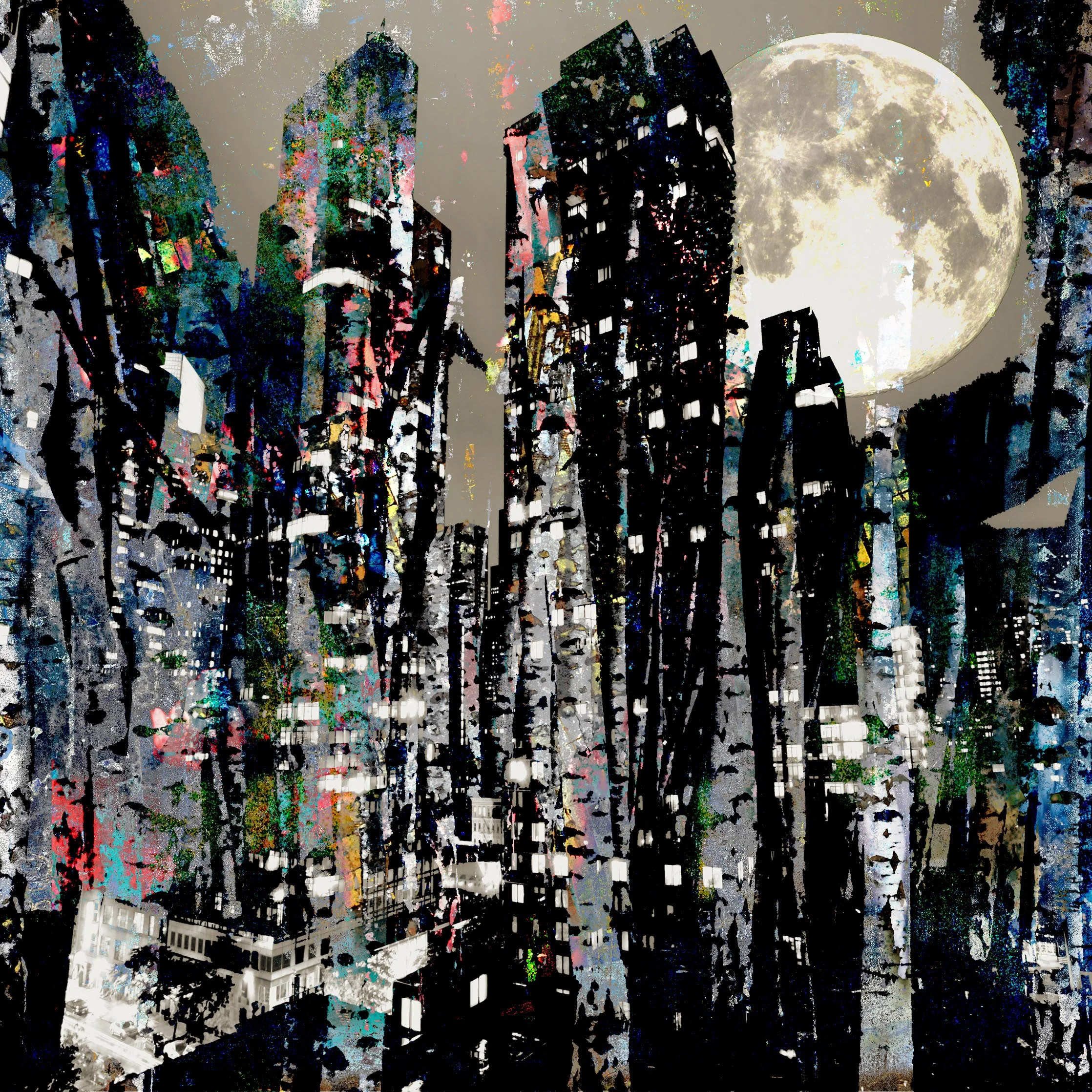 steven irwin "cityscape with trees 2"