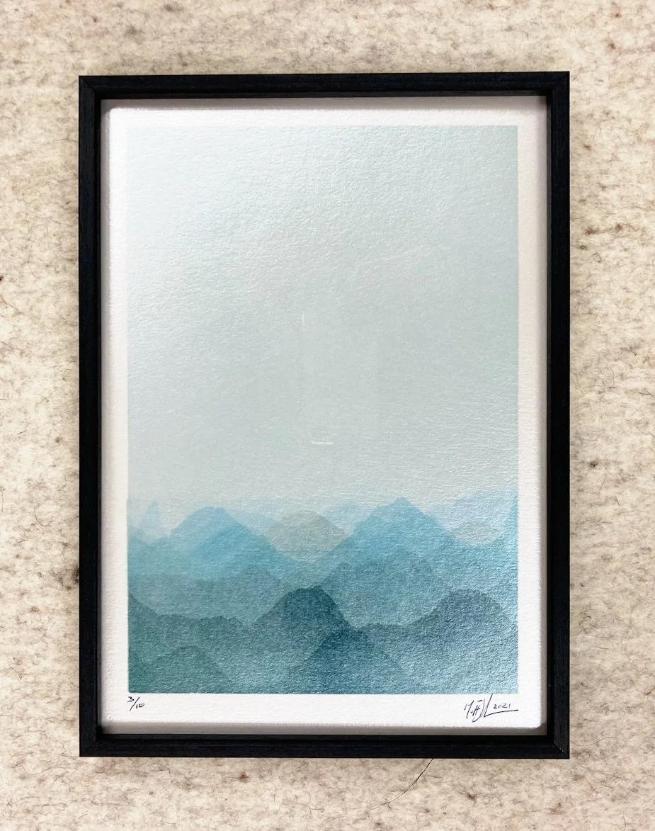 matt jukes "ice and snow (metallic)"  (framed)