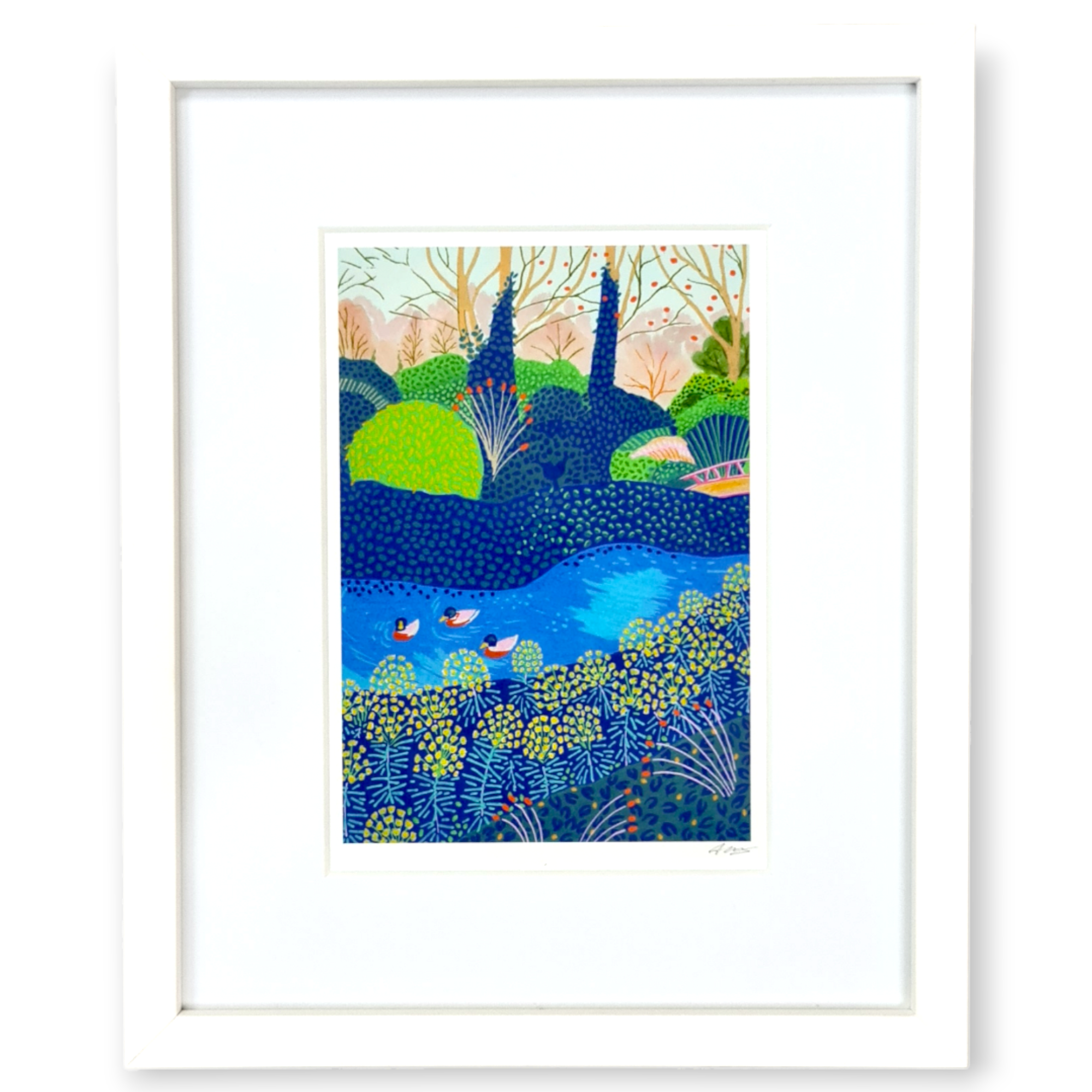 alice brisland "park ducks" framed