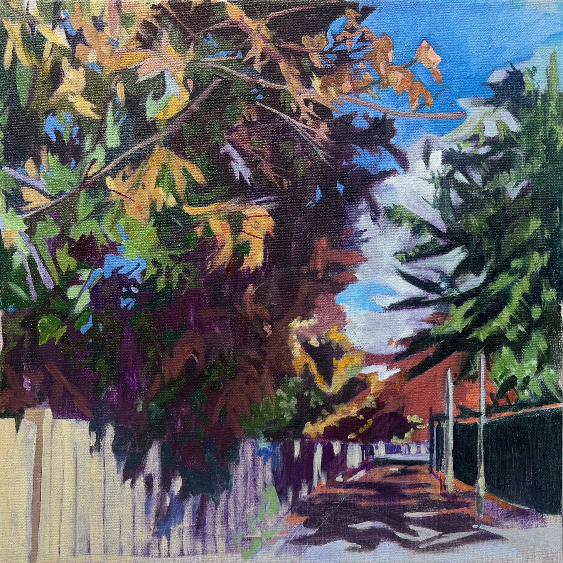 Sarah Barrett - Coppermill Lane, Copper Shadows unframed.jpeg