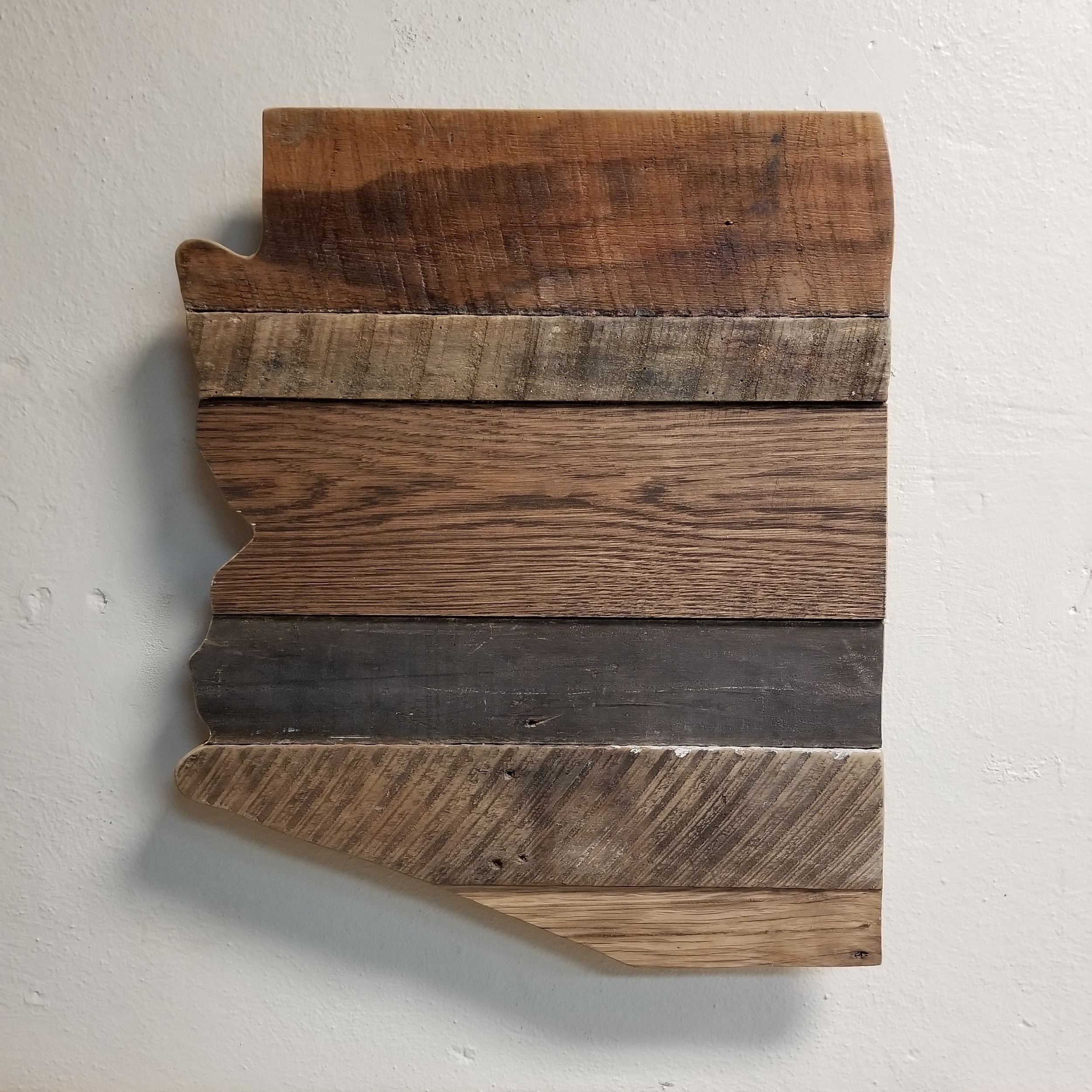 State outline vintage barn wood wall hanging custom made Any State. 