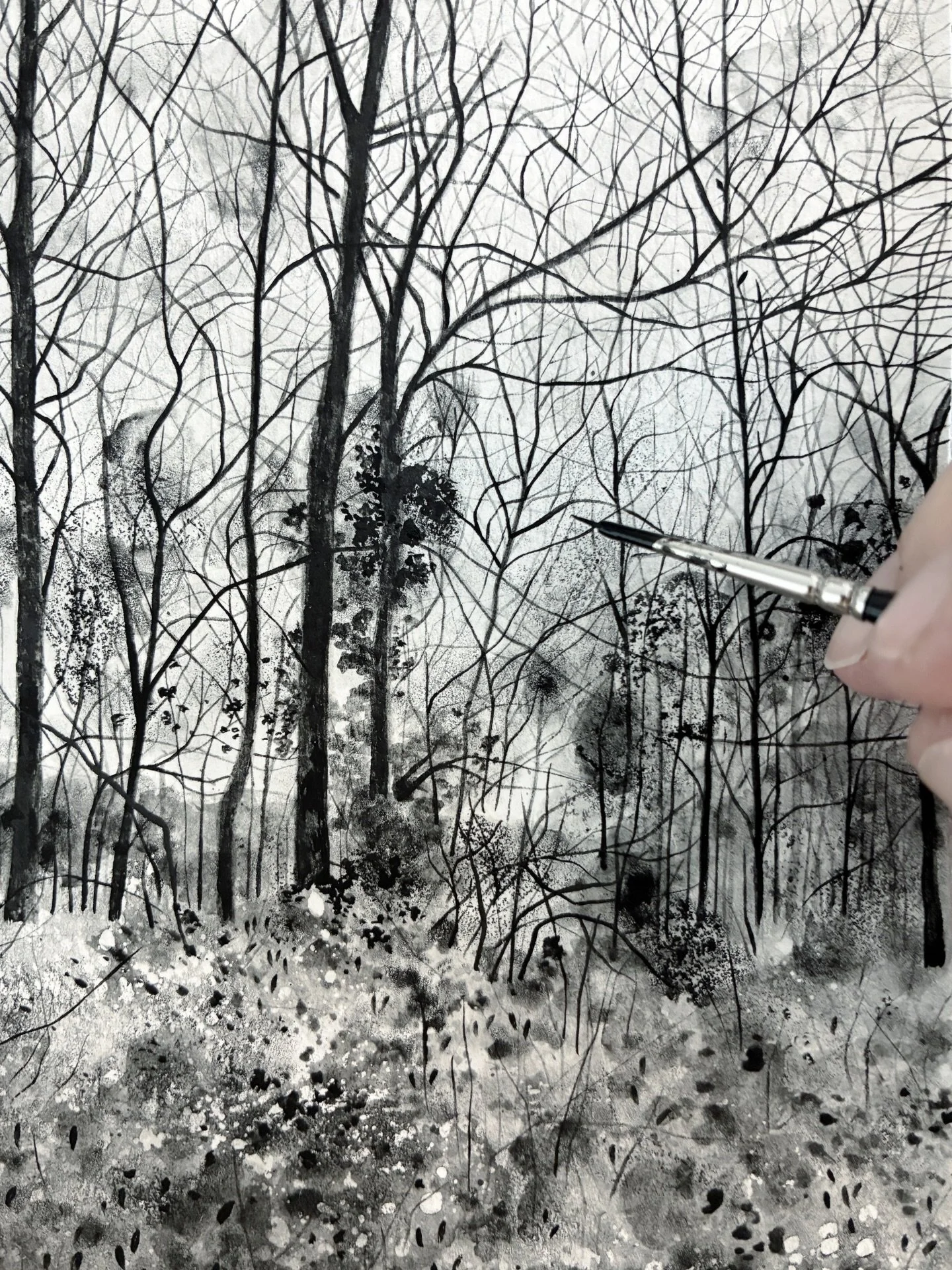 Tangly, tangly branches. A work in progress. ✍🏻