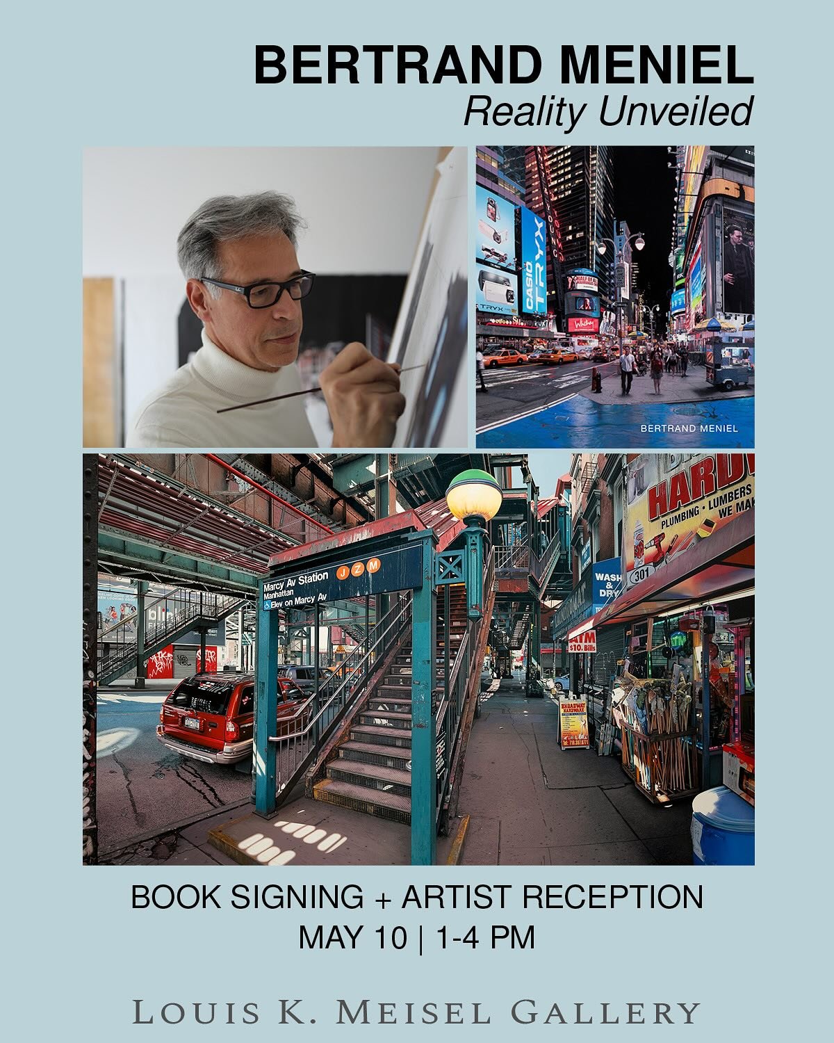 TABF ARTIST EXHIBITION/EVENT ALERT!

Louis K. Meisel Gallery is proud to announce Bertrand Meniel: Reality Unveiled, a solo exhibition of the French Photorealist artist and also celebrates the release of The Artist Book Foundation&rsquo;s monograph, 