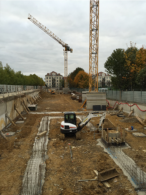 Réalisation des fondations - Bâtiment D