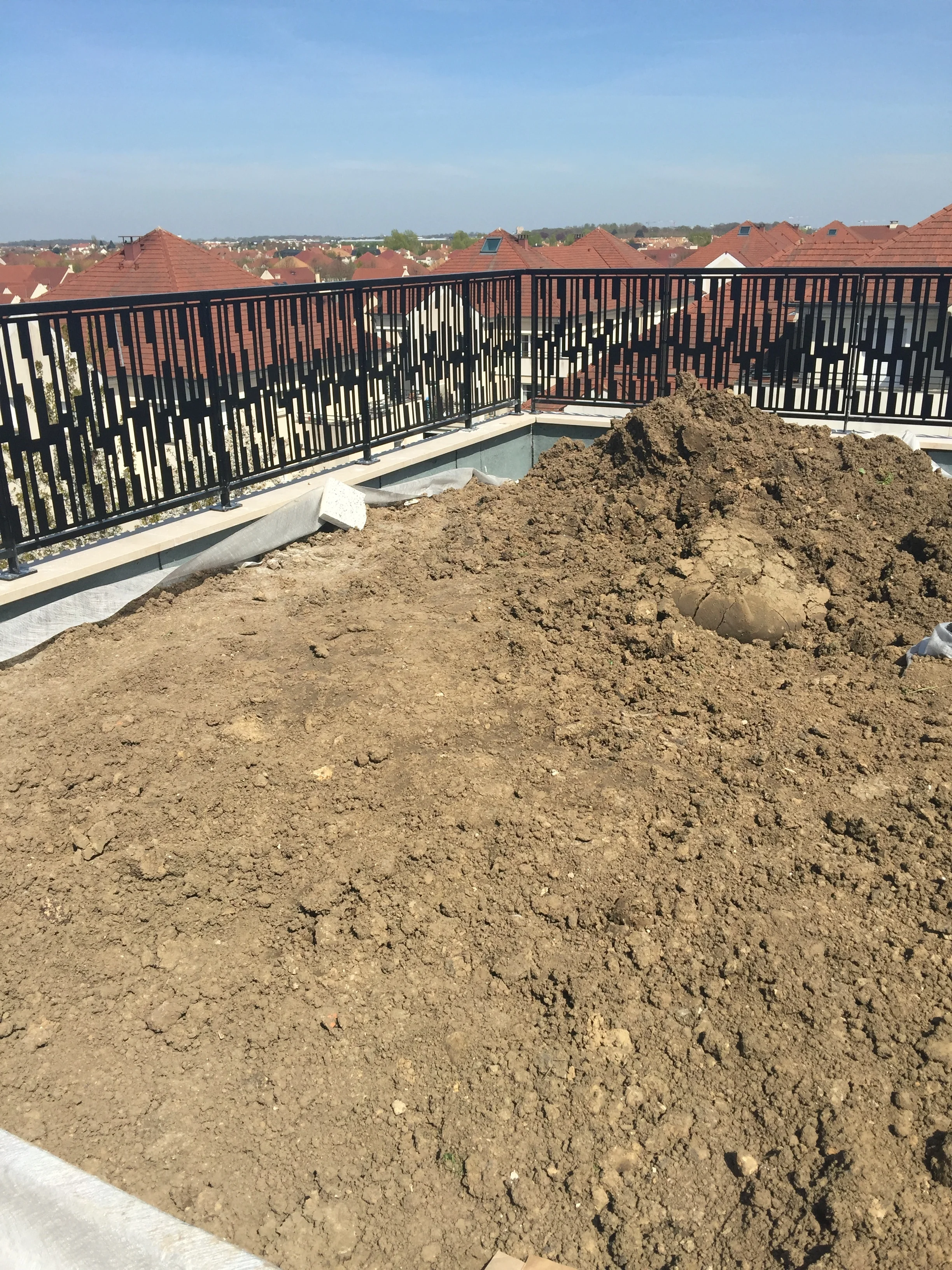 Acheminement de la terre végétale pour les rooftops