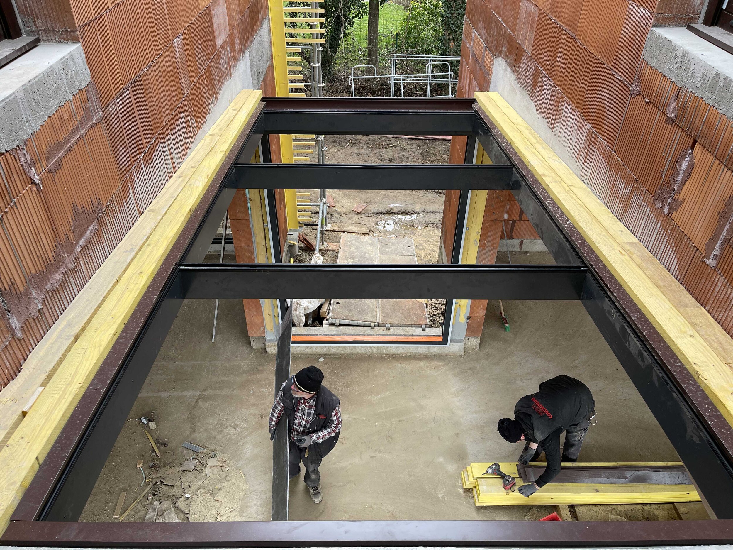 Pose de la verrière de la maison 1