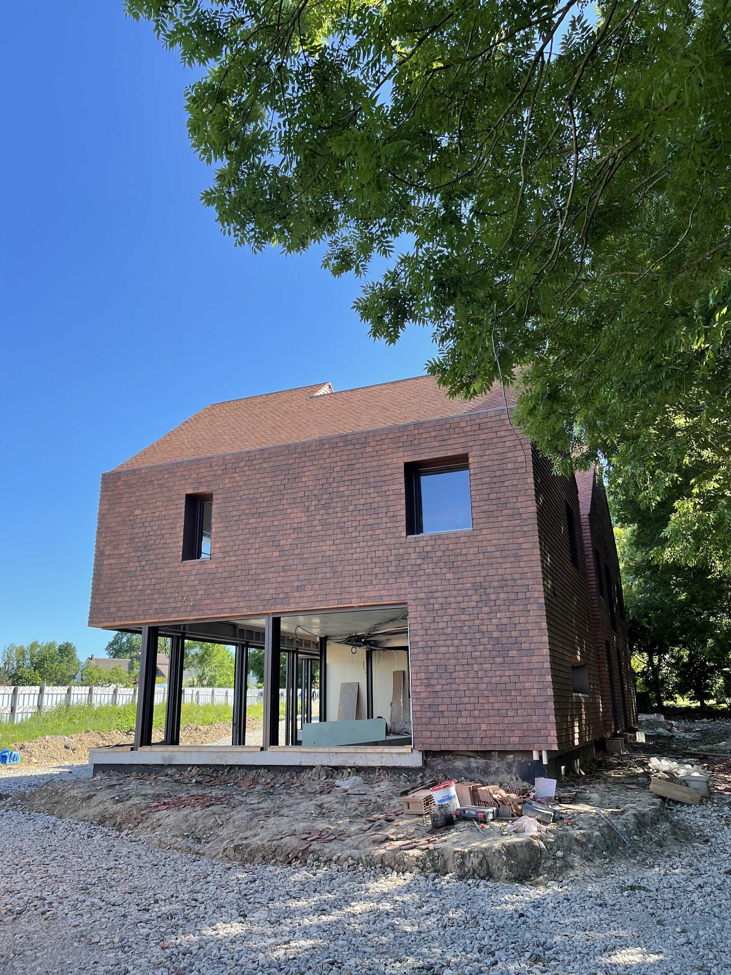 Fin de la pose du bardage de la maison 1