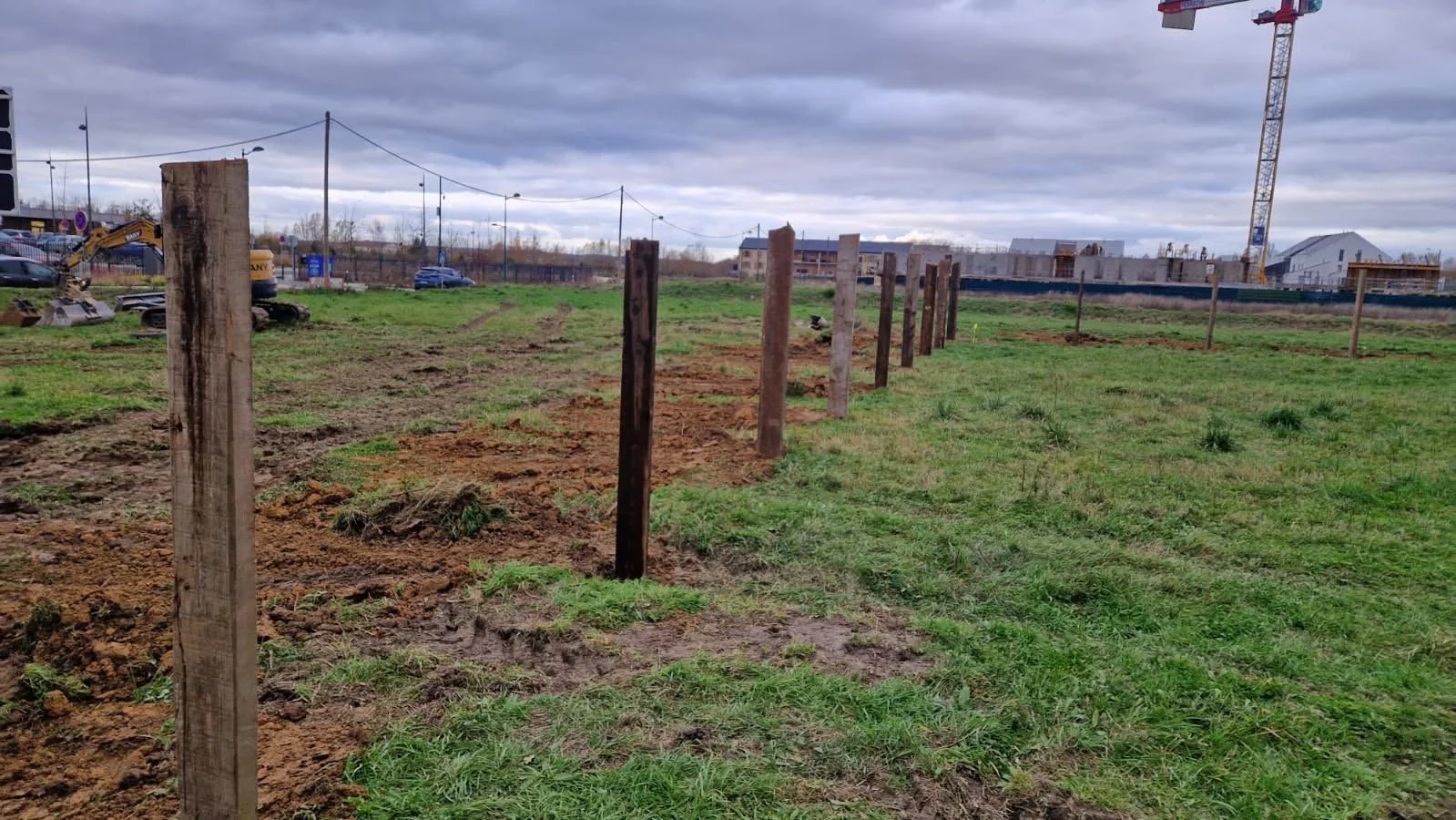 Installation des clotûres de chantier