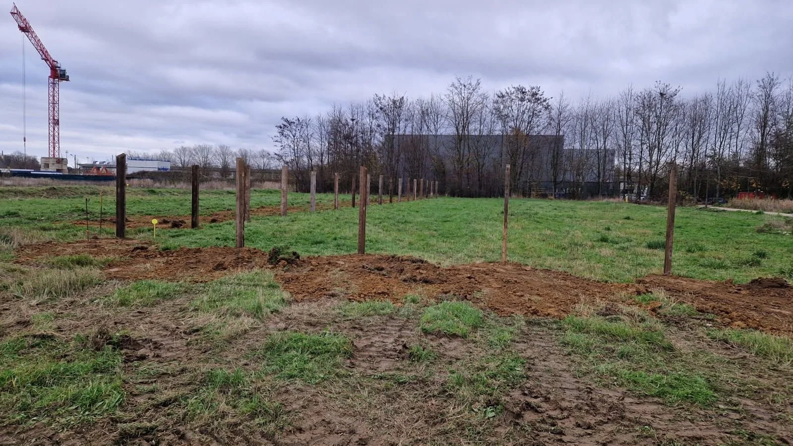 Installation des clotûres de chantier