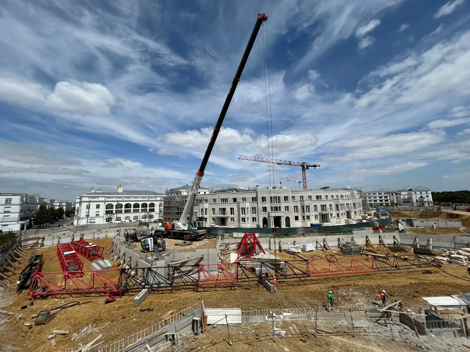 Pose de la grue en cours