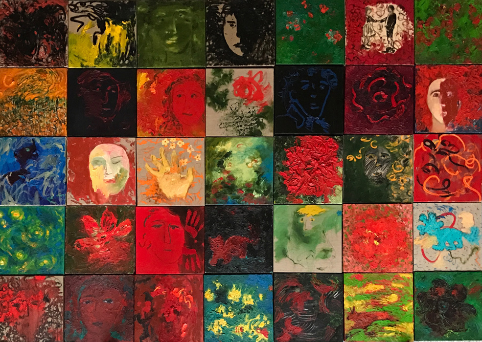 Mosaic, 2015-2017 (ongoing series), oil on linen, individual panels: 30 x 30cm