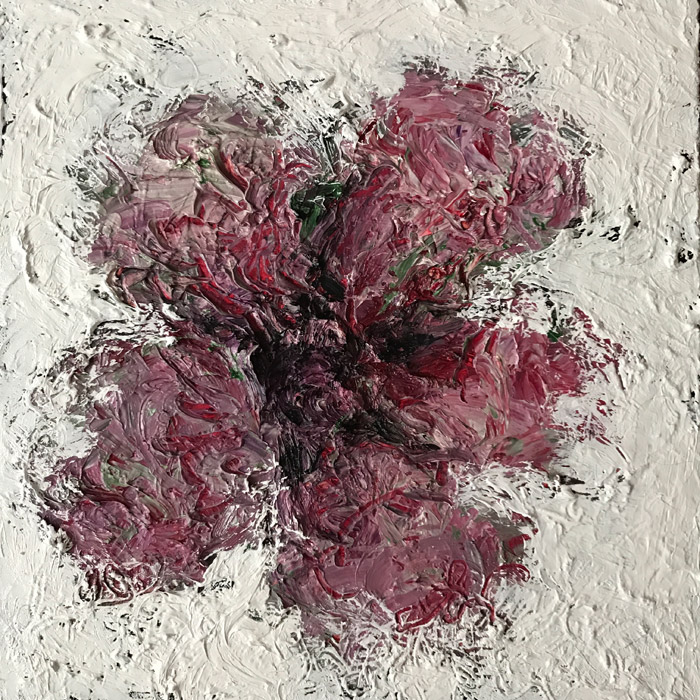 Dark Flower in White, 2016 - 2017, oil on linen 30 cm x 30 cm