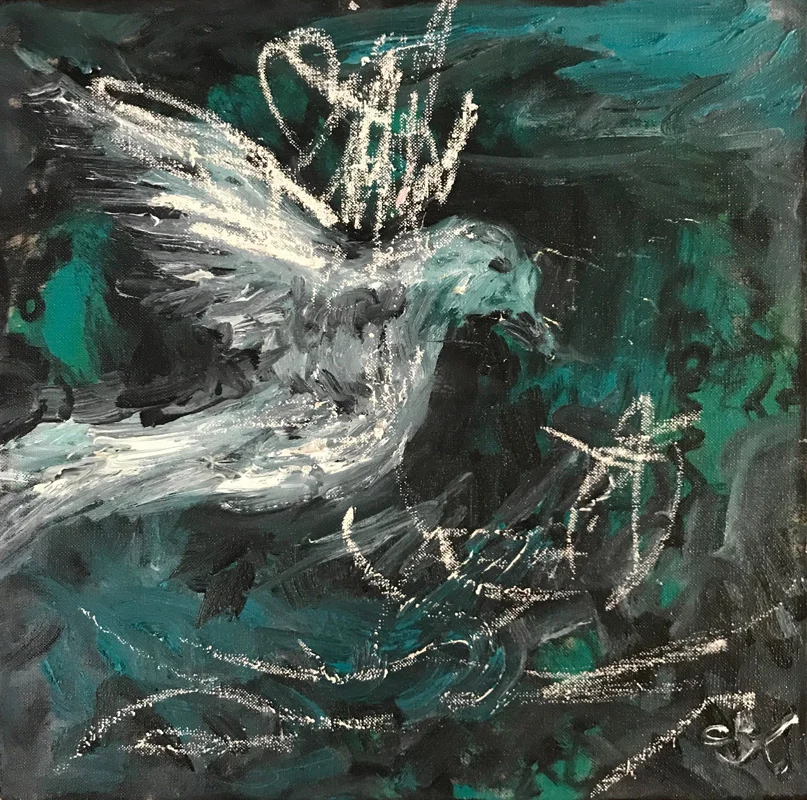 Bird, 2017, oil on linen, 30 cm x 30 cm